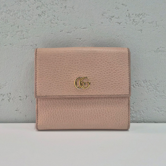 구찌 GG 마몬트 플랩 중지갑 핑크 456122