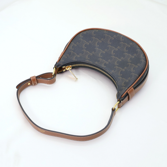 Celine(셀린느) 10I602DS1.04LU 트리오페 캔버스 탄 카프스킨 미니 아바 호보 숄더백