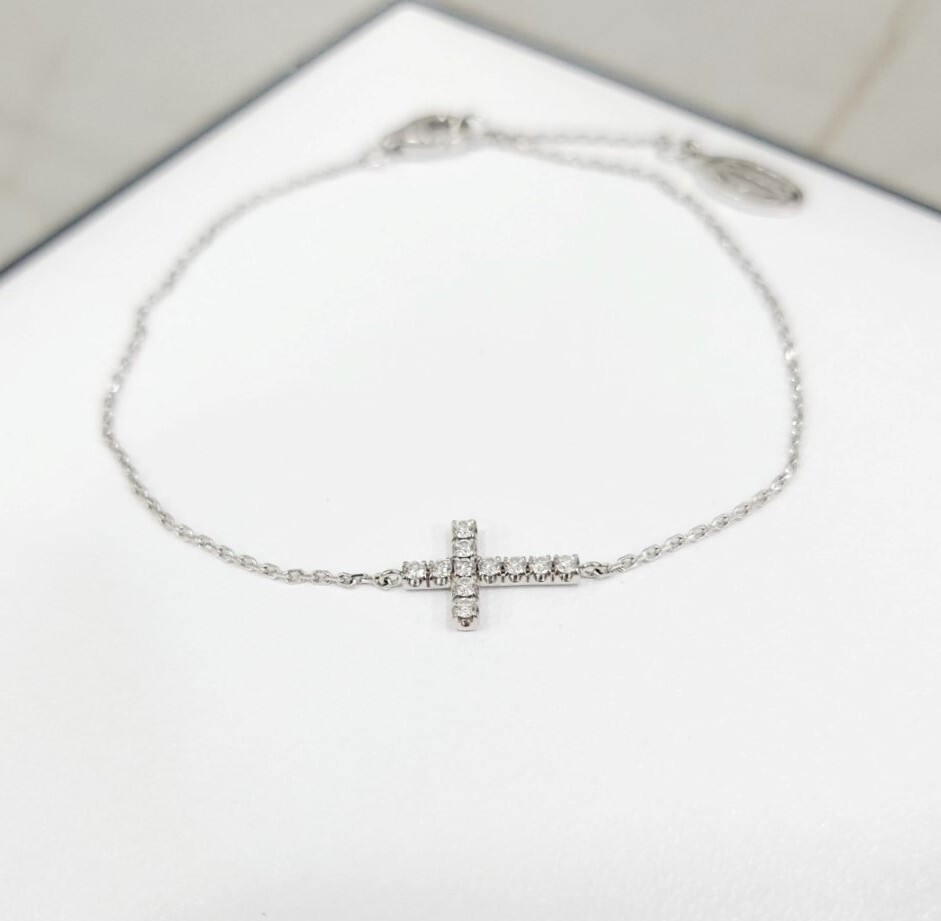 [럭스유] 까르띠에 다이아 심볼 체인 브레이슬릿 18K 화이트골드 B6040400