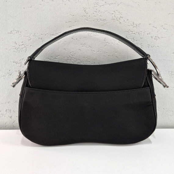 디올 더블 새들 CD 로고 블랙 나일론 숄더백