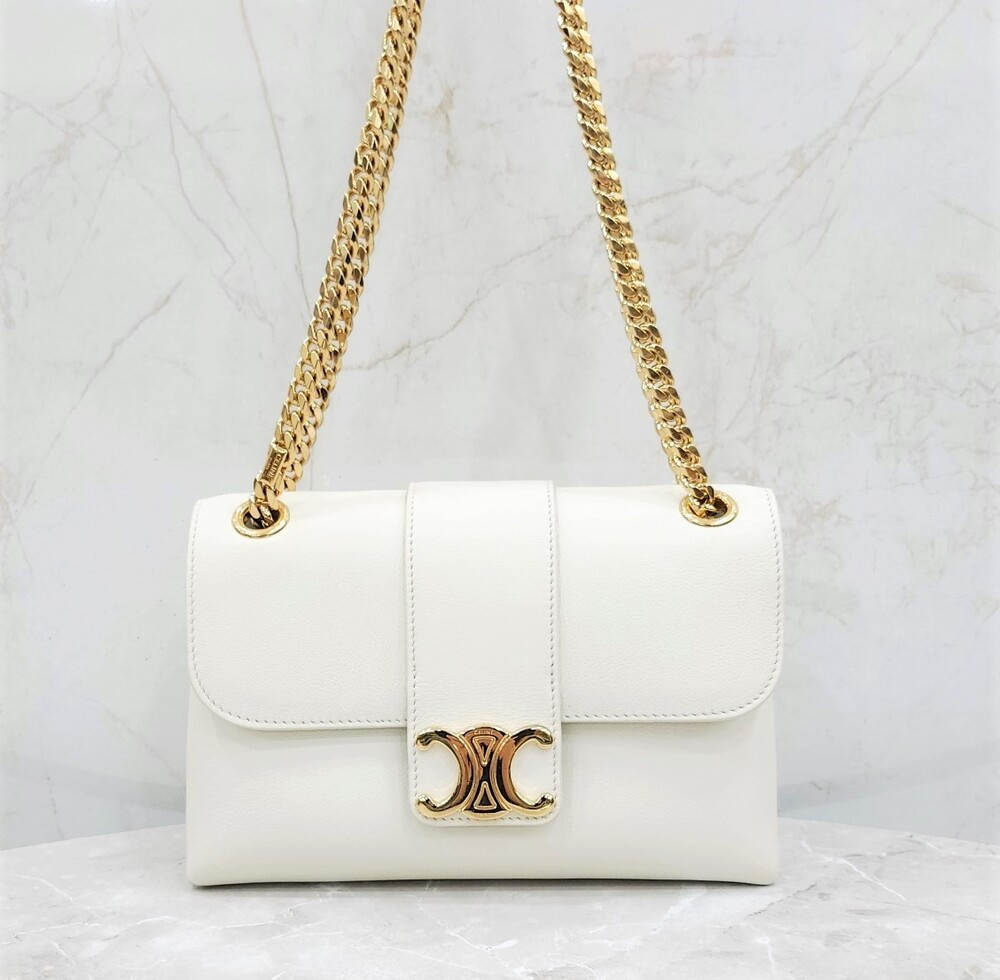 [럭스유] 셀린느 화이트 미니 빅투아르 체인 숄더백 116593FDU