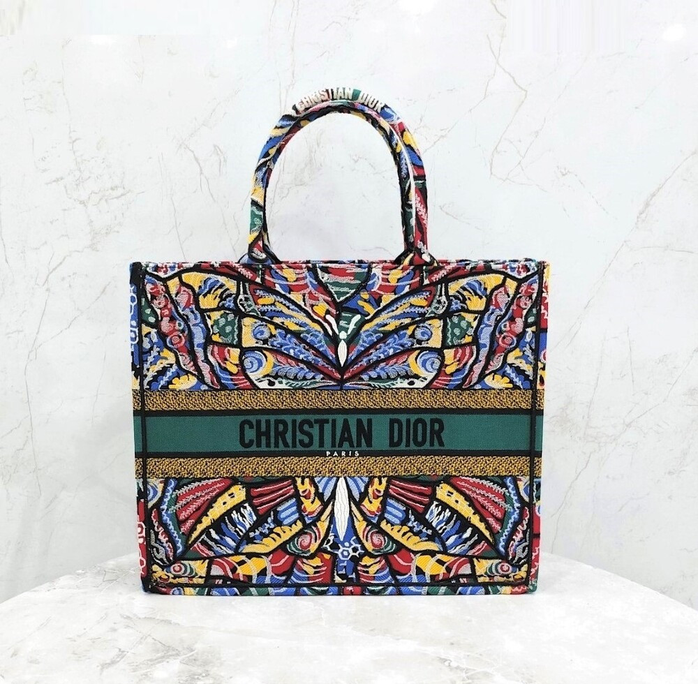 [럭스유] 디올 버터플라이 멀티컬러 캔버스 북토트 백 라지 M1286ZTZF