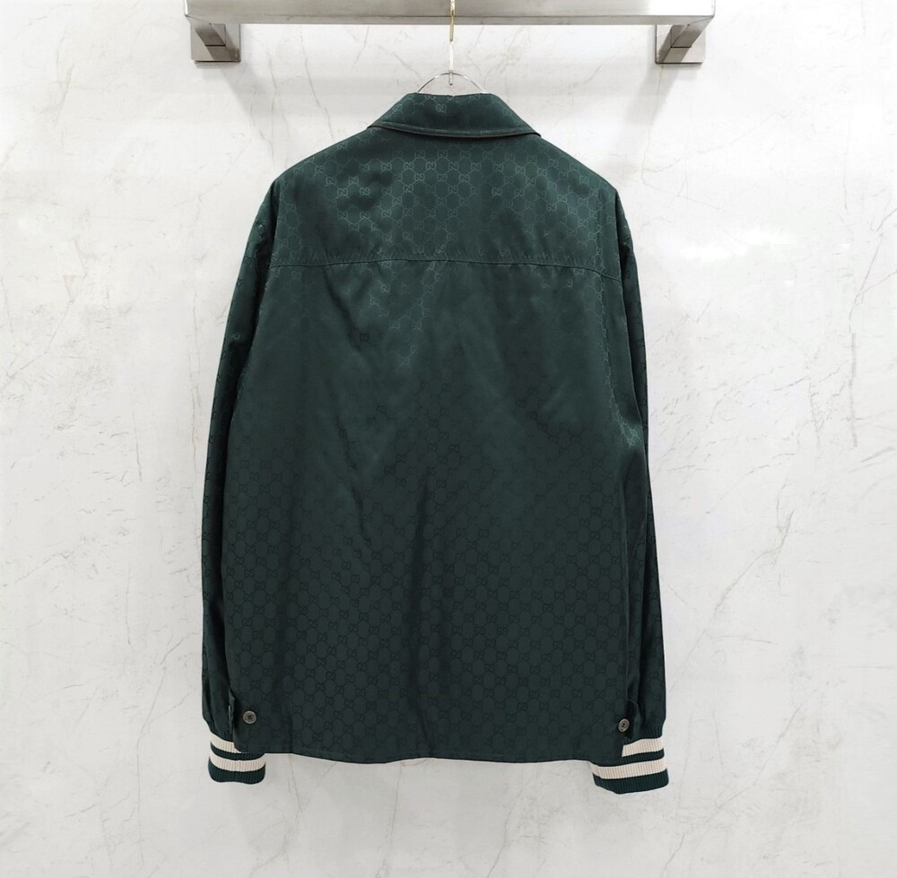 [럭스유] (새상품) 48 / 구찌 그린 리버서블 GG 나일론 자카드 자켓
