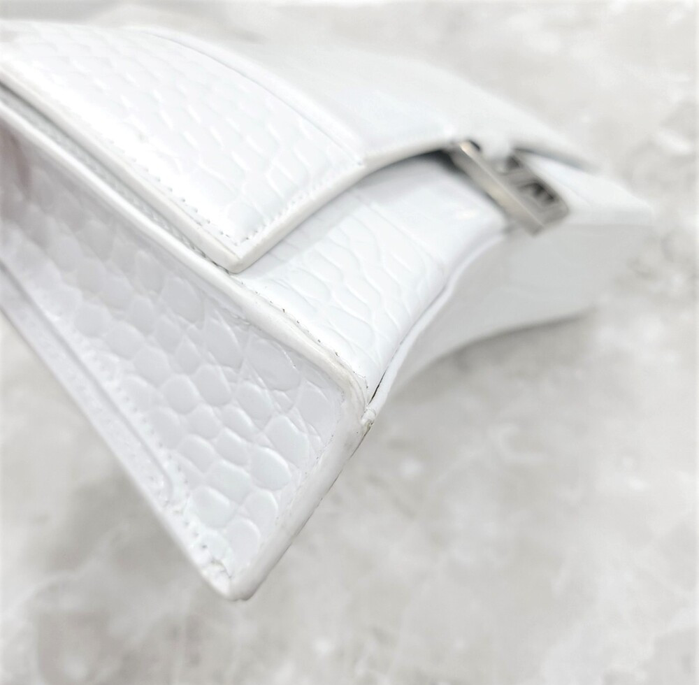 [럭스유] 발렌시아가 아워글래스 크록 엠보시드 레더 숄더백