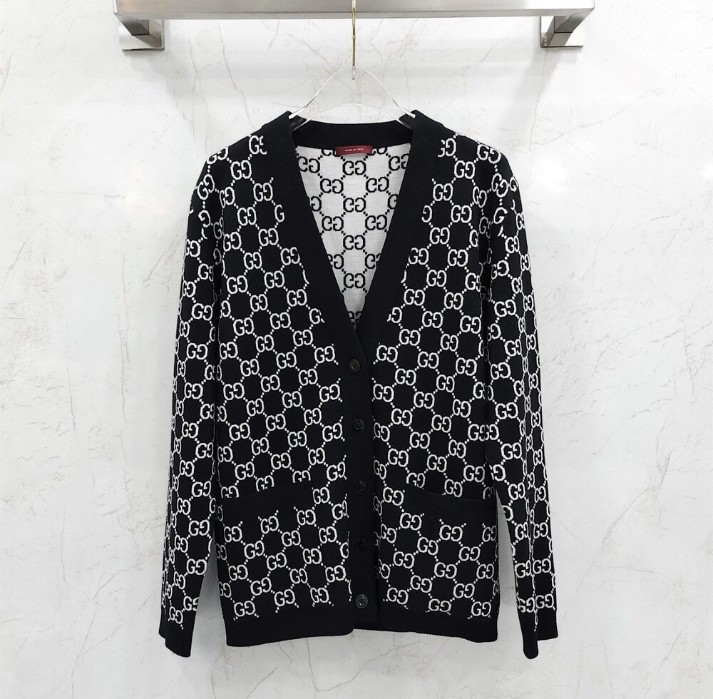 [럭스유] (새상품) S / 구찌 리버서블 GG 울 자카드 가디건 798157