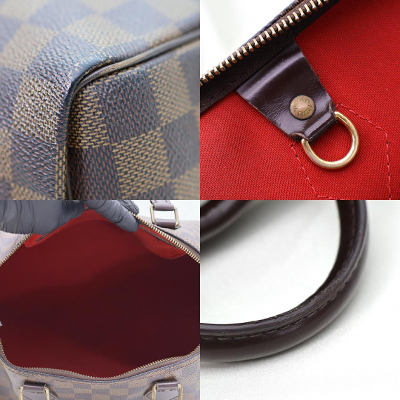 Louis Vuitton(루이비통) N41523 다미에 에벤 캔버스 스피디 35 토트백