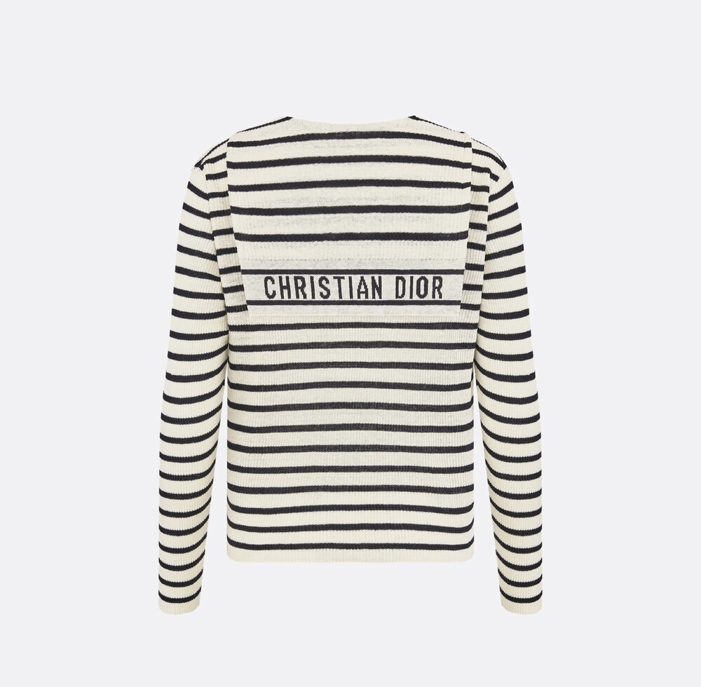 [럭스유] 36 / 디올 리비에라 레이스업 네크라인 스웨터 544S61A7034