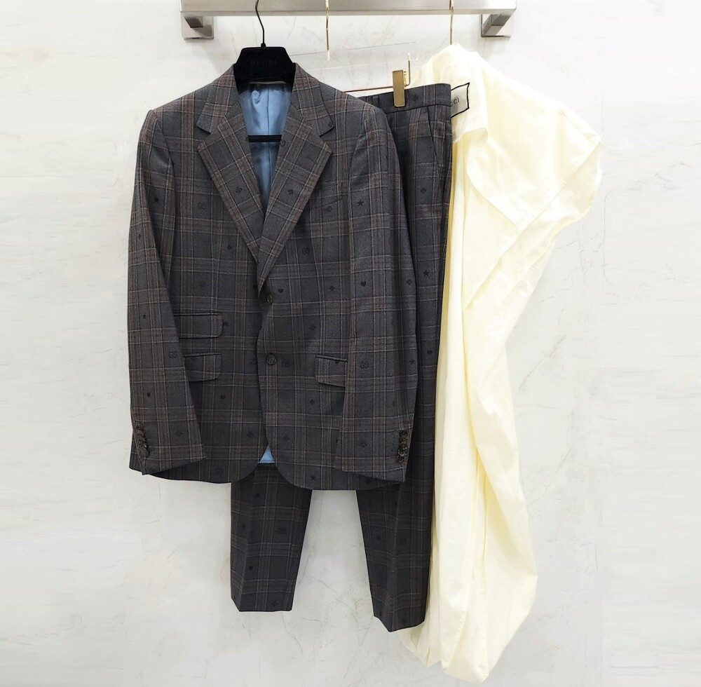 [럭스유] (새상품) 50 / 구찌 GG 체크 로고 수트 셋업