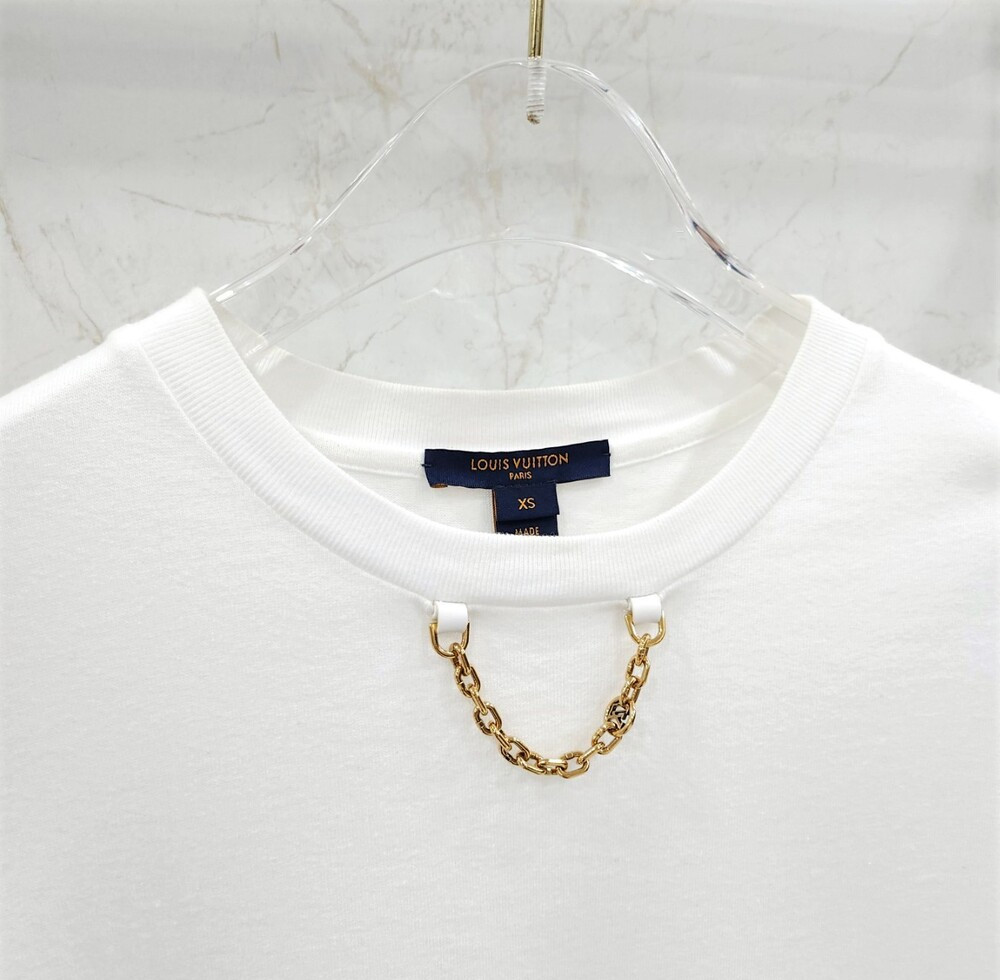 [럭스유] XS / 루이비통 LV 스트라이프 프린팅 체인 반팔 티셔츠