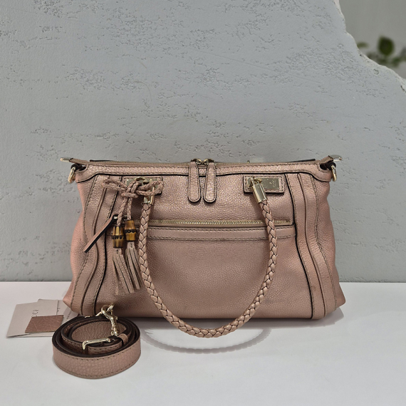 구찌 벨라 뱀부장식 리본 토트 숄더백 282300