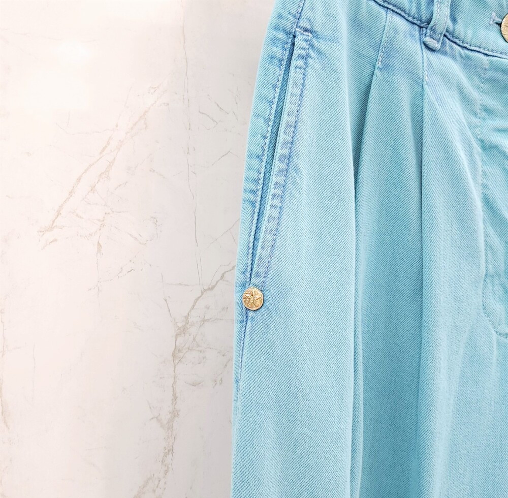 [럭스유] (새상품) 34 / 샤넬 네온 블루 워싱 데님 팬츠