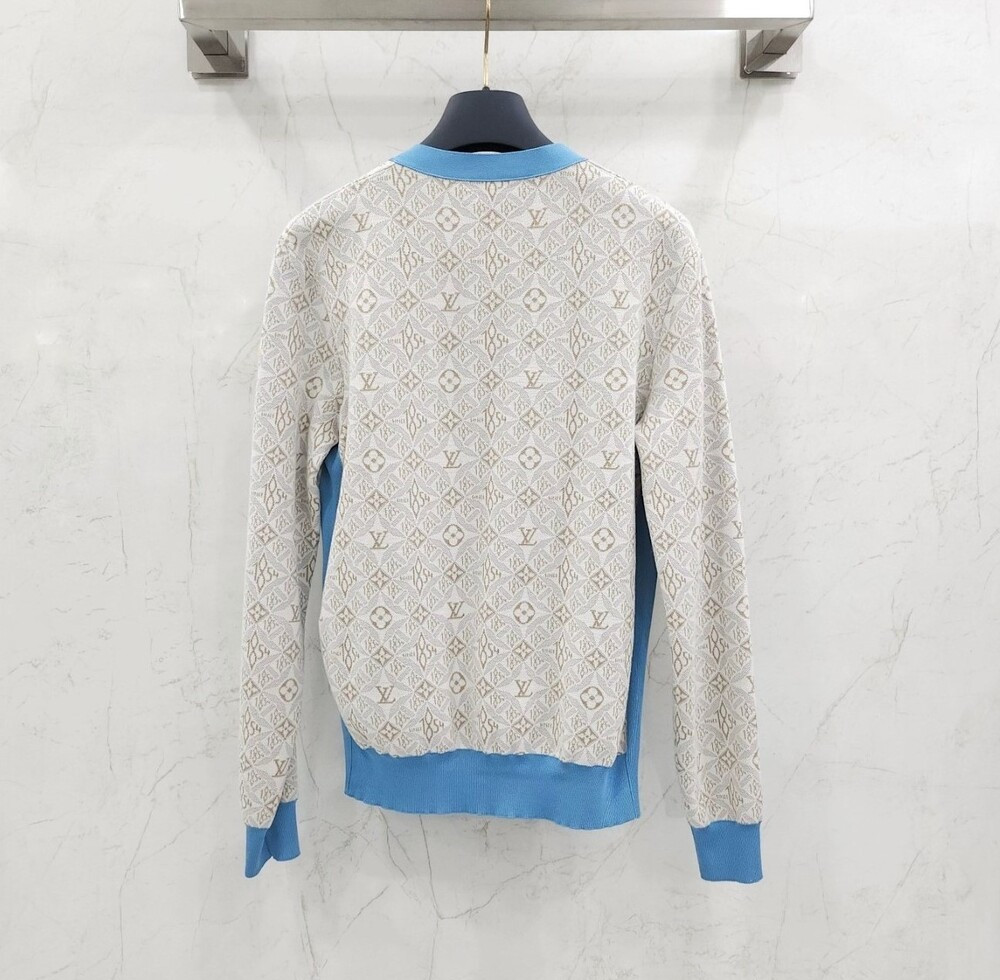 [럭스유] L / 루이비통 모노그램 Since 1854 콘트라스트 트림 가디건