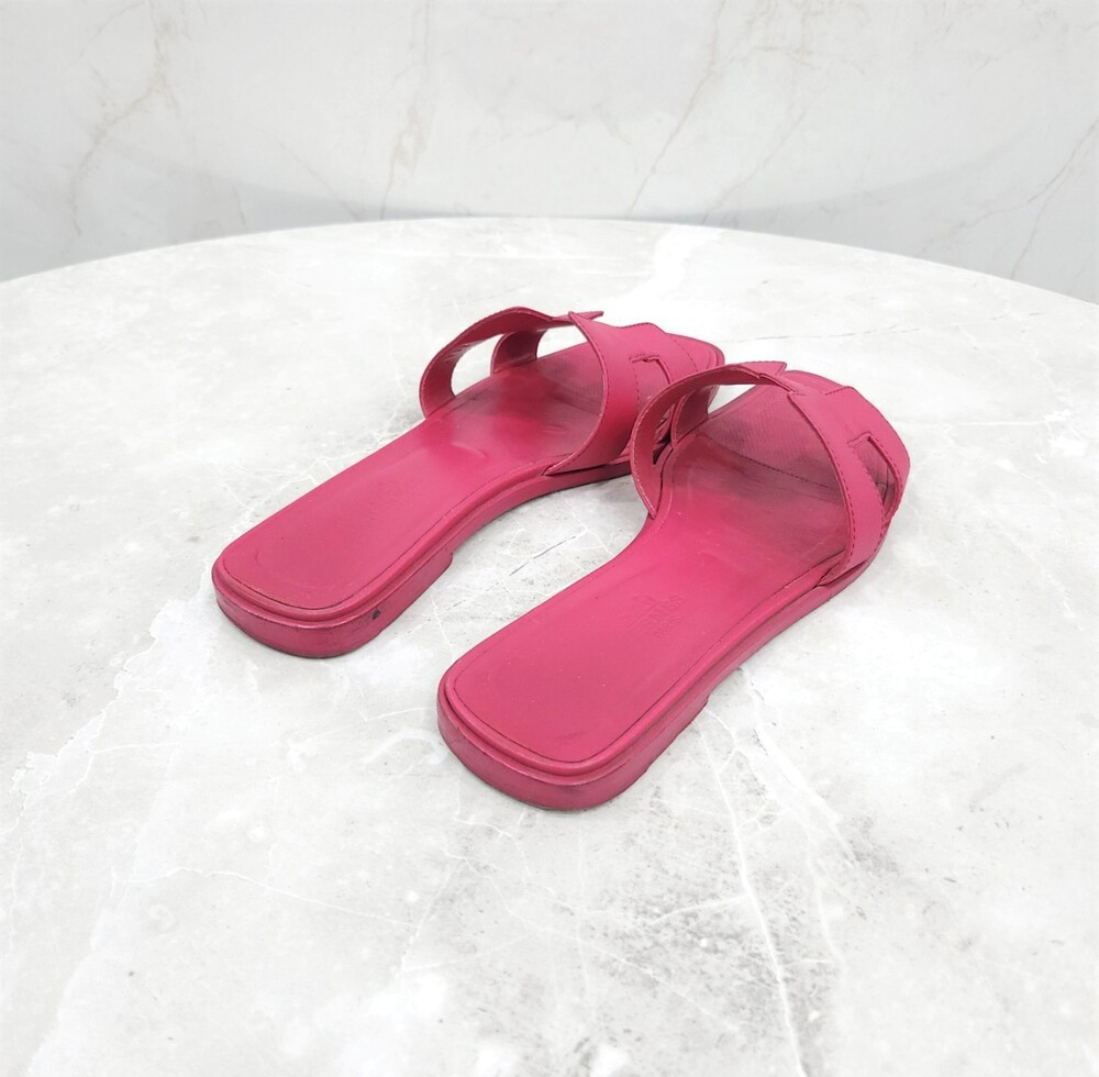 [럭스유] 36.5 / 에르메스 핑크 오란 샌들 슬리퍼