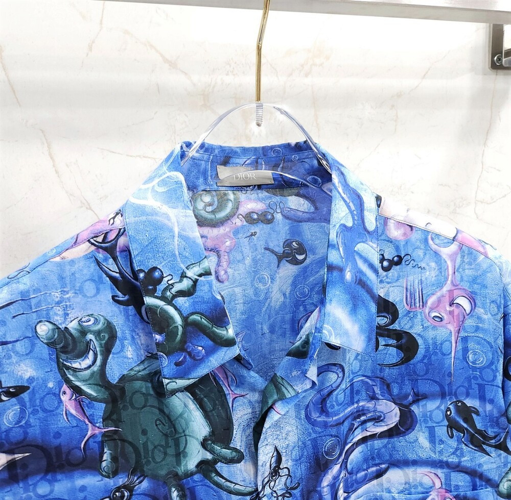 [럭스유] 40 / 디올 X 케니샤프 오블리크 프린팅 실크 셔츠