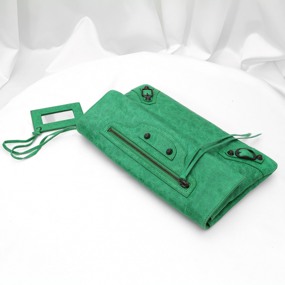 Balenciaga(발렌시아가) 224915 그린 램스킨 클래식 엔벨로프 클러치
