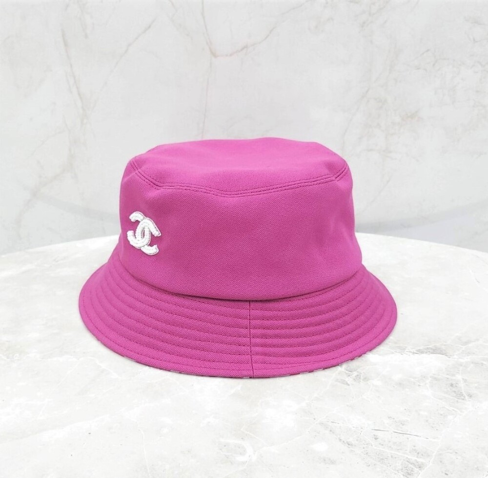 [럭스유] (새상품) 샤넬 CC로고 버킷햇 L 푸시아 핑크 AA8956