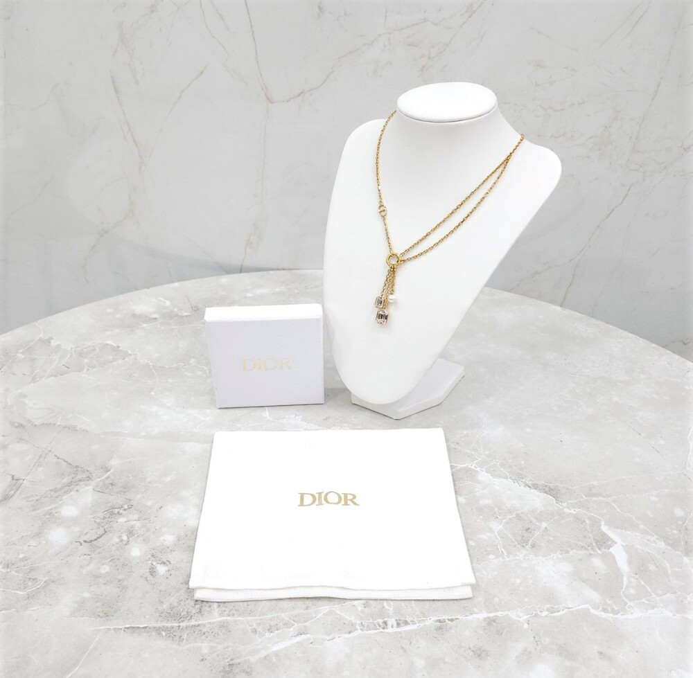 [럭스유] 디올 PETIT CD 큐빅 진주 체인 목걸이 N3048WOMCY