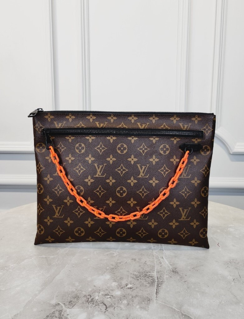 [럭스유] 루이비통 한정판 모노그램 버질아블로 오렌지 체인 클러치백