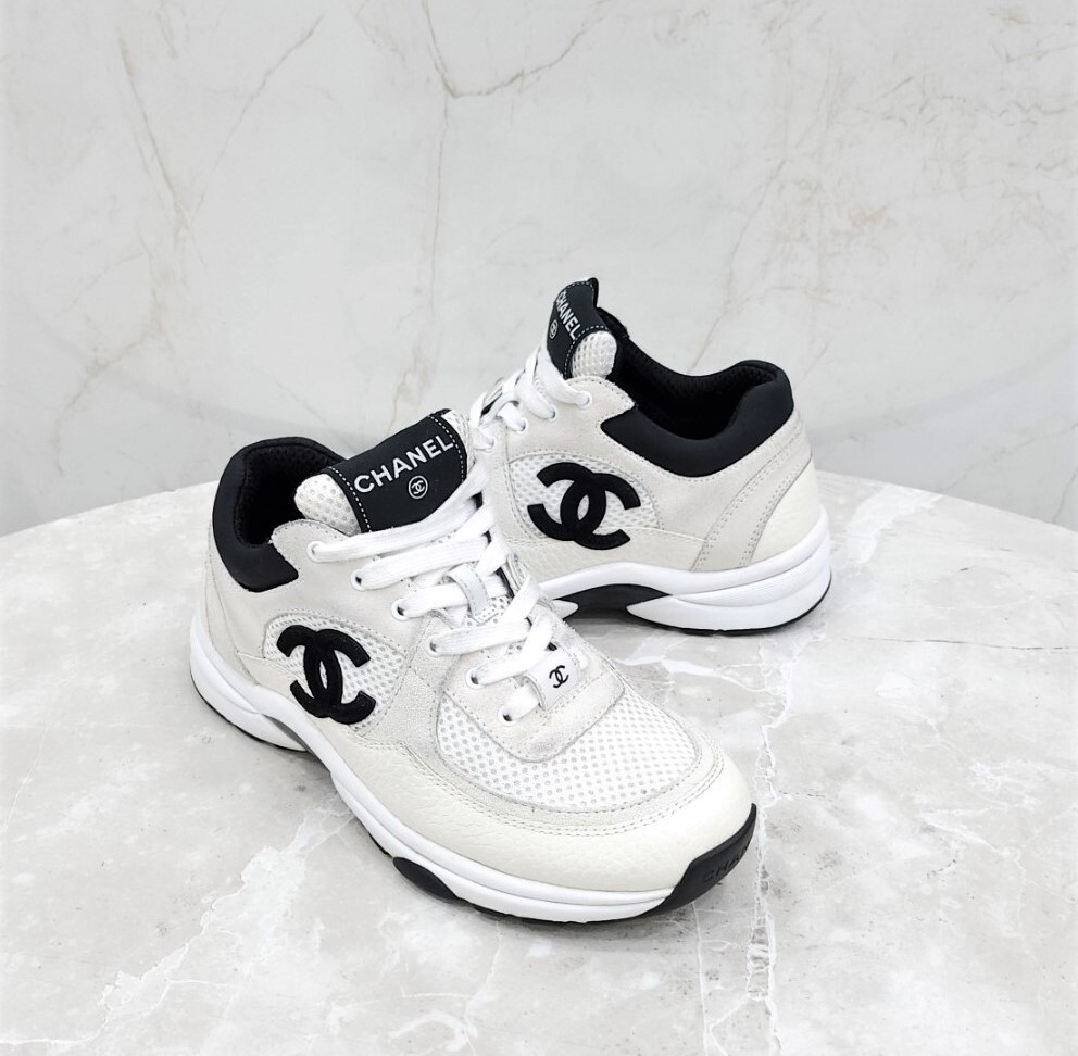 [럭스유] 36 / 샤넬 CC로고 화이트 크루즈 스니커즈 G38299
