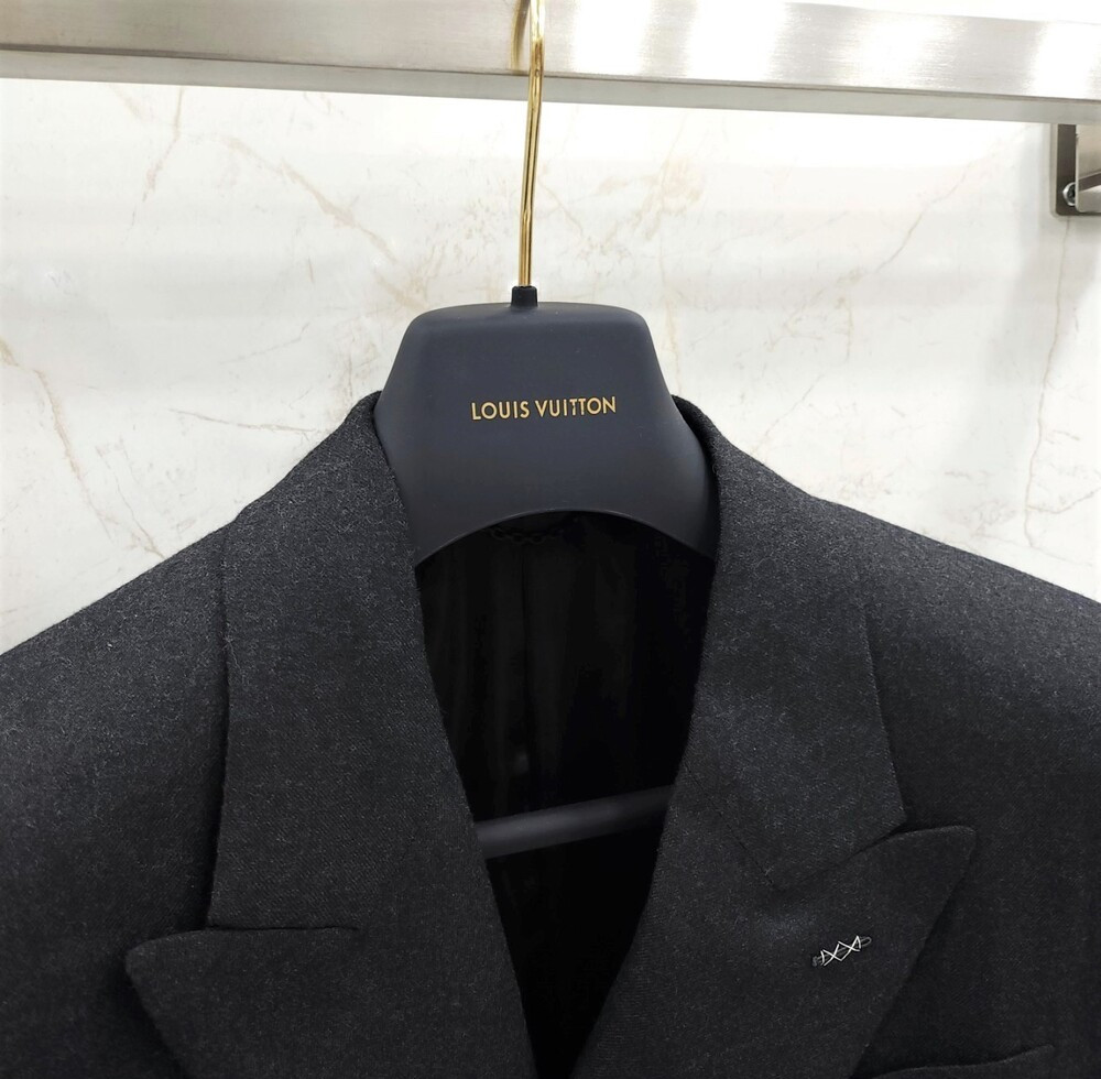 [럭스유] (새상품) 50 / 루이비통 쇼트 캐시미어 플레인 로고 블레이저 자켓