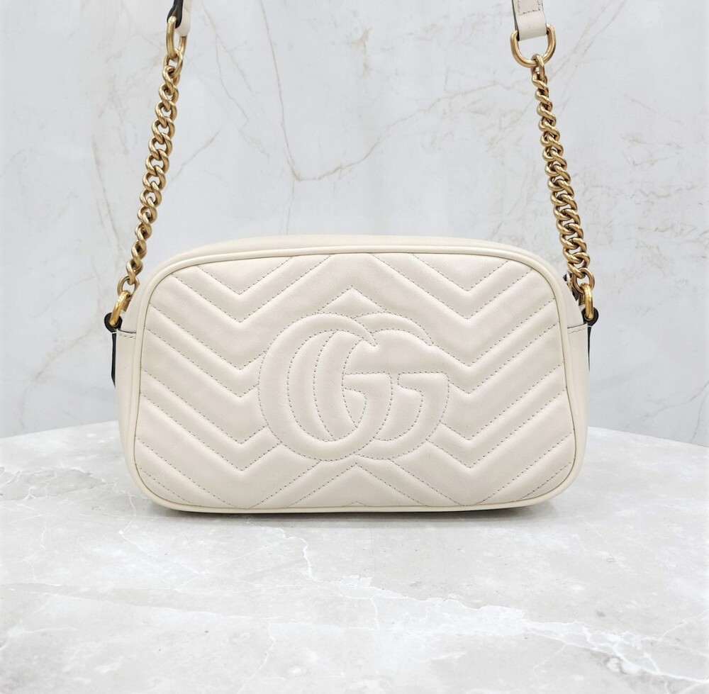 [럭스유] 구찌 GG 마몽 아이보리 스몰 마틀라세 숄더백 447632