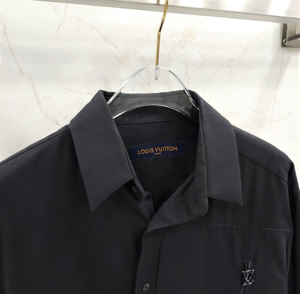 [럭스유] M / 루이비통 블랙 플란넬 이브닝 셔츠
