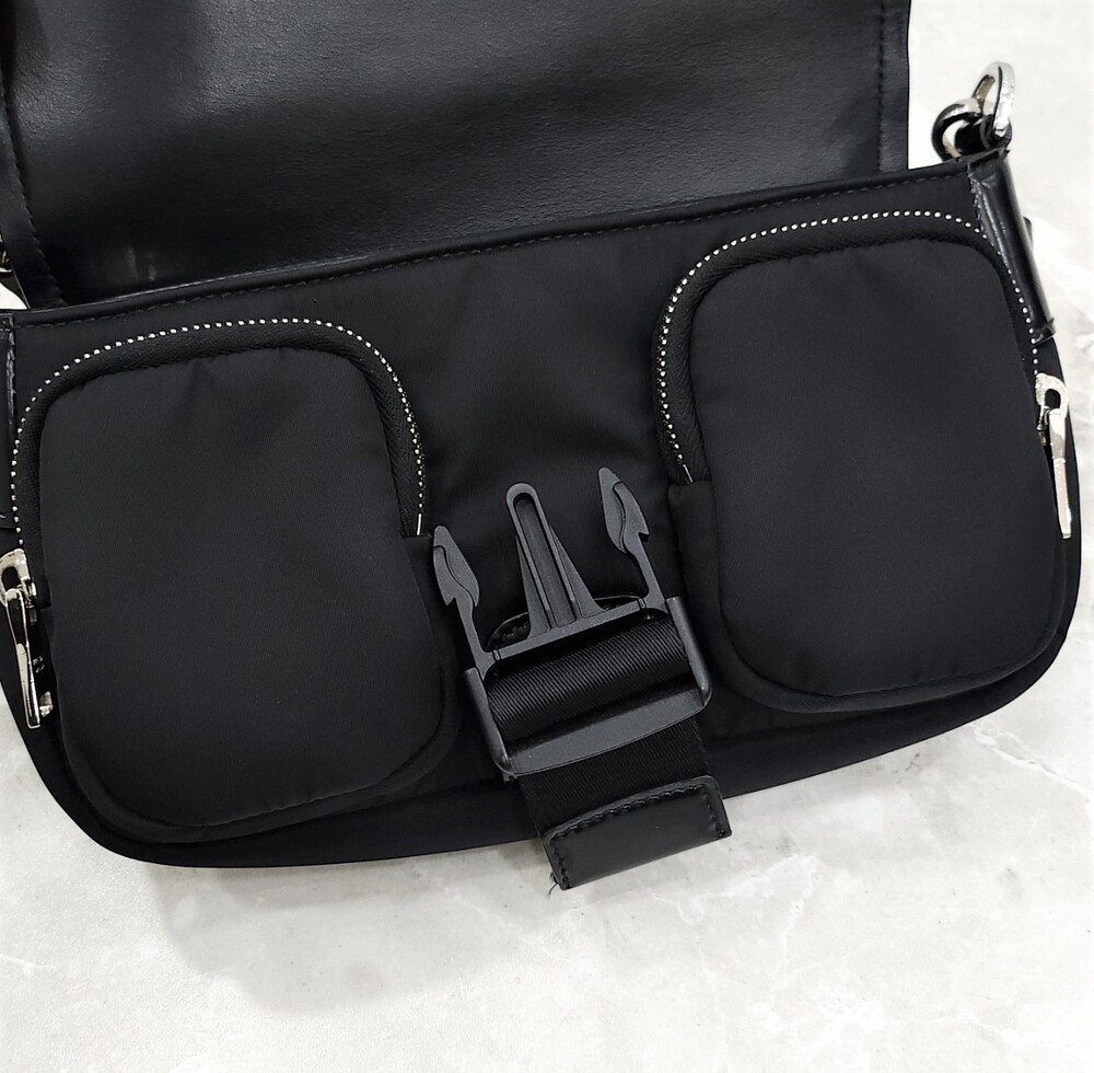 [럭스유] 프라다 포켓 나일론 브러시드 레더 숄더 크로스백 1BD295