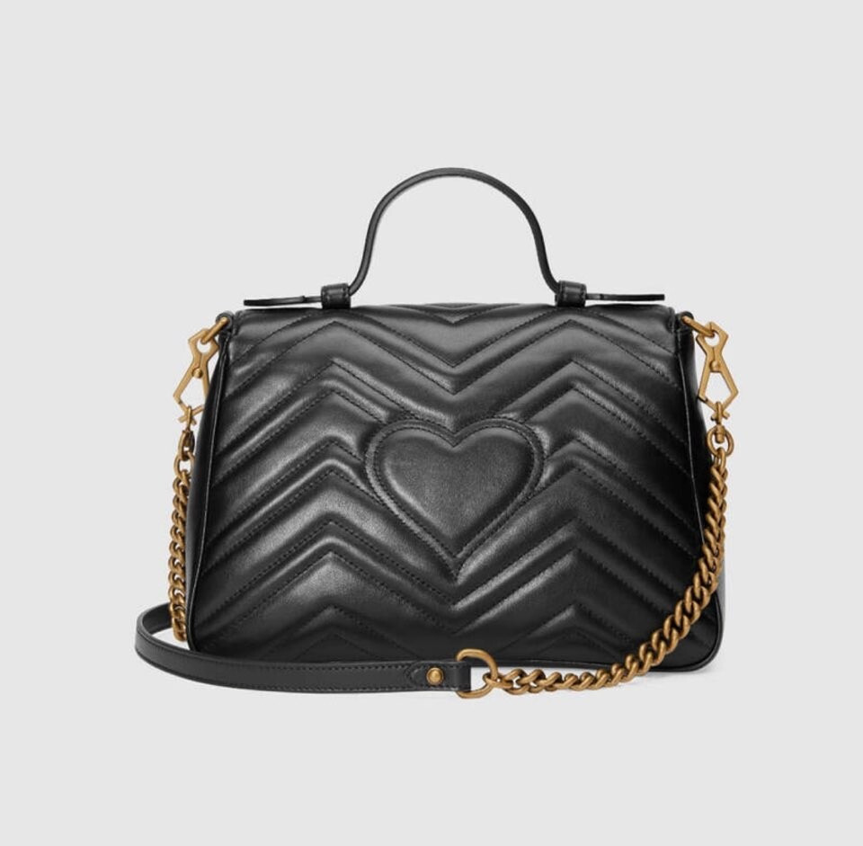 [럭스유] (새상품) 구찌 GG 마몽 블랙 탑핸들 체인 숄더백 498110