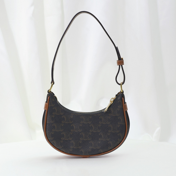 Celine(셀린느) 10I602DS1.04LU 트리오페 캔버스 탄 카프스킨 미니 아바 호보 숄더백