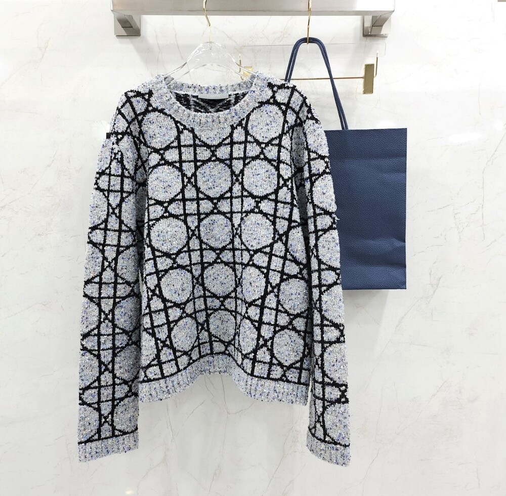 [럭스유] XXL / 디올 까나쥬 자카드 캐시미어 스웨터