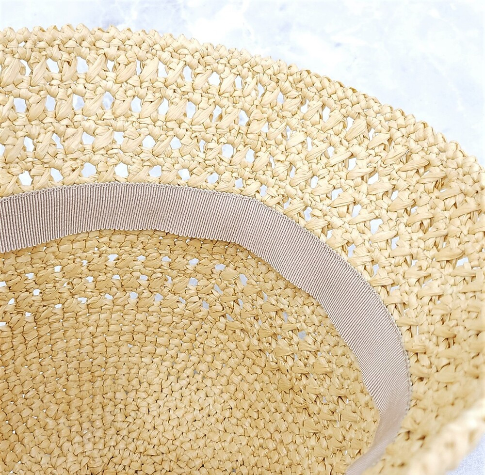 [럭스유] (새상품) 미우미우 로고 라피아 버킷햇 L 5HC287