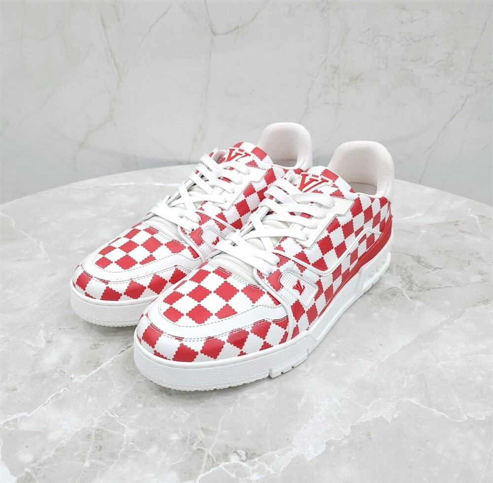[럭스유] (새상품) 8 / 루이비통 X 니고 레드 다미에 LV 트레이너 스니커즈