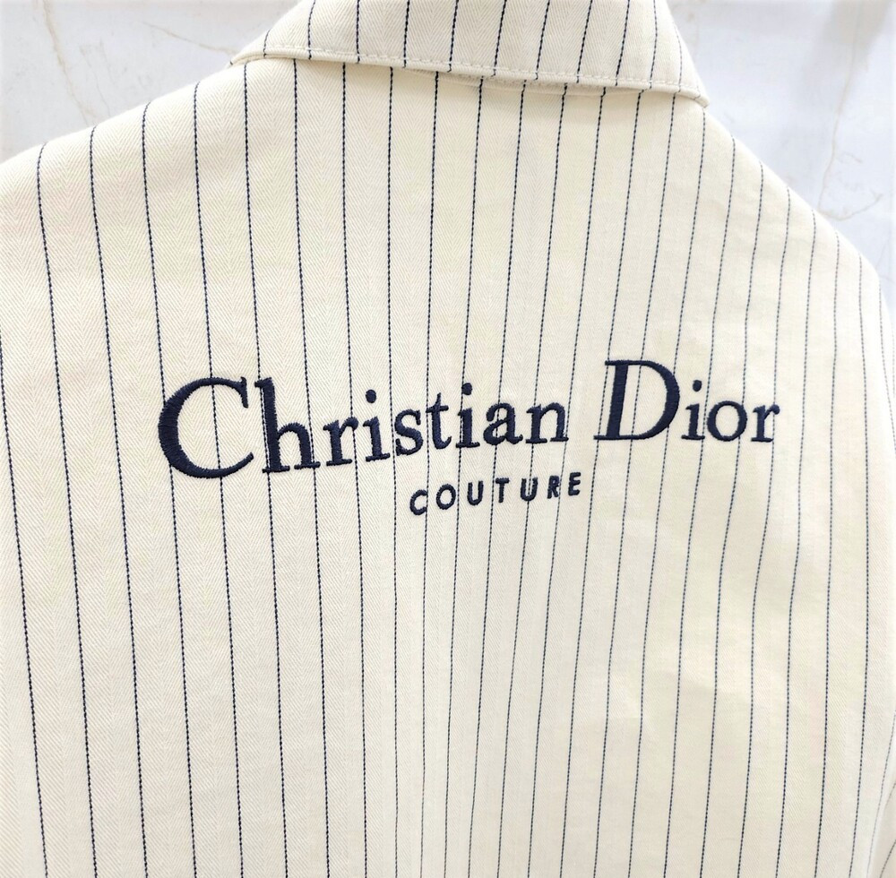 [럭스유] 46 / 디올 꾸뛰르 스트라이프 로고 자수 셔츠 자켓