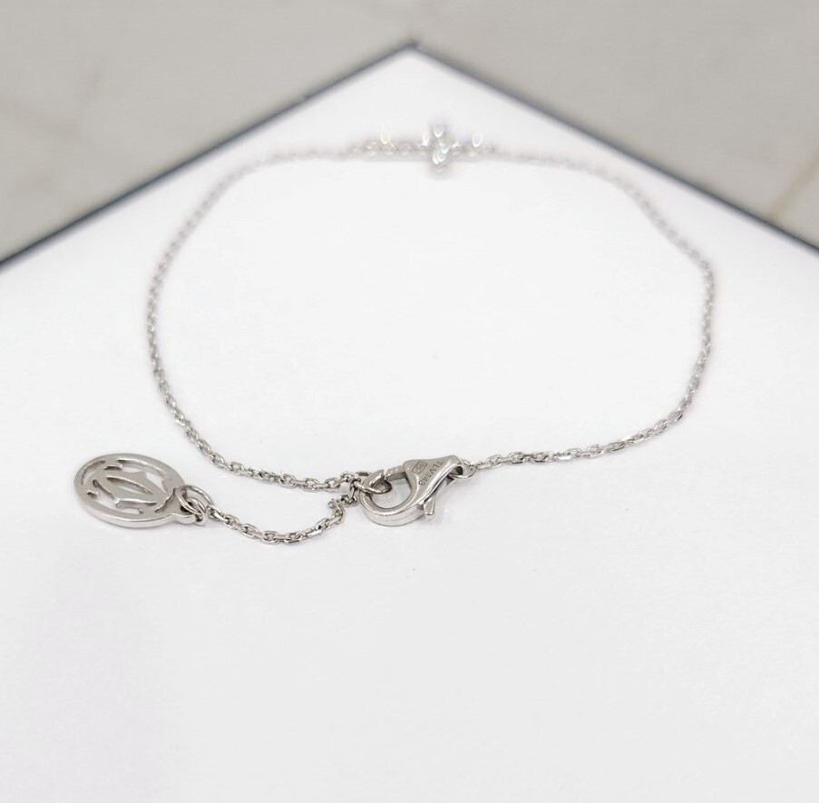 [럭스유] 까르띠에 다이아 심볼 체인 브레이슬릿 18K 화이트골드 B6040400