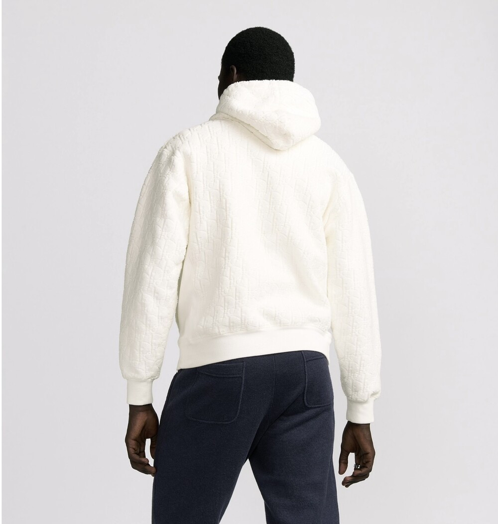 [럭스유] S / 디올 화이트 오블리크 테리 코튼 후드 스웨트셔츠 113J631A0684_C020