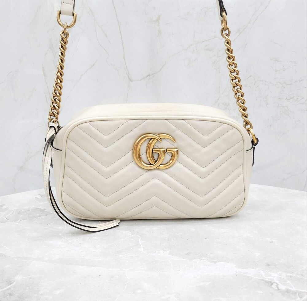 [럭스유] 구찌 GG 마몽 아이보리 스몰 마틀라세 숄더백 447632