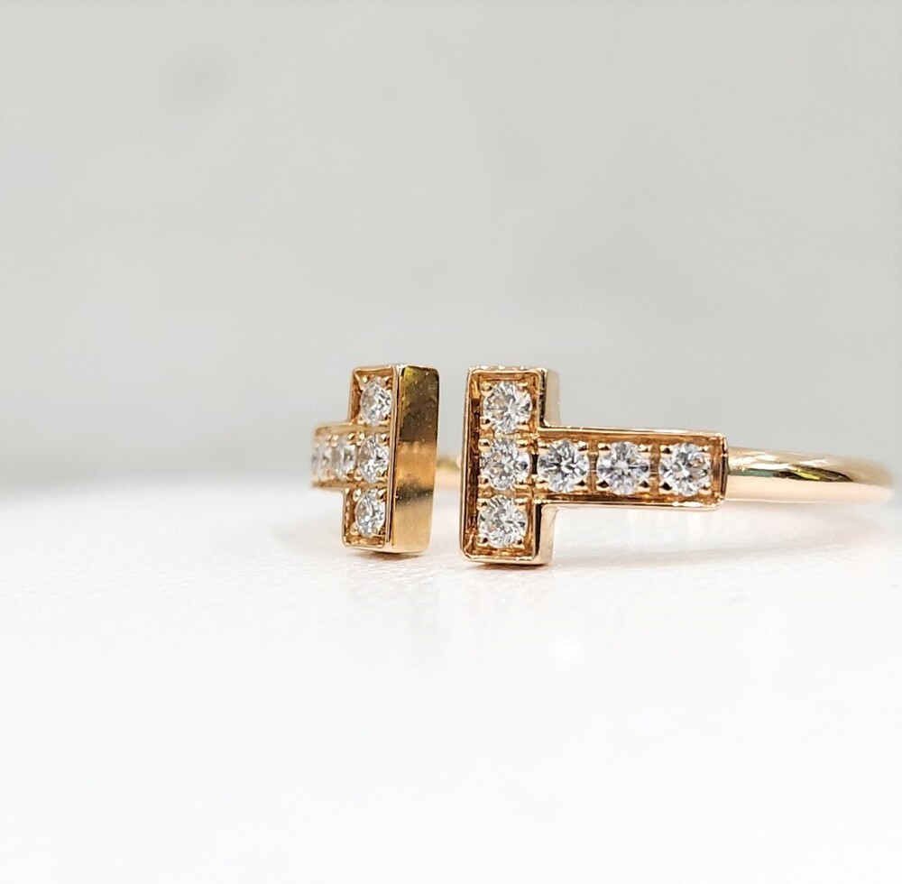 [럭스유] 티파니앤코 다이아몬드 티파니 T 와이어 링 18K 로즈골드 5호