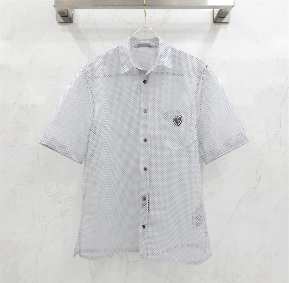 [럭스유] 38 / 디올 메쉬 하트 로고 반팔 셔츠