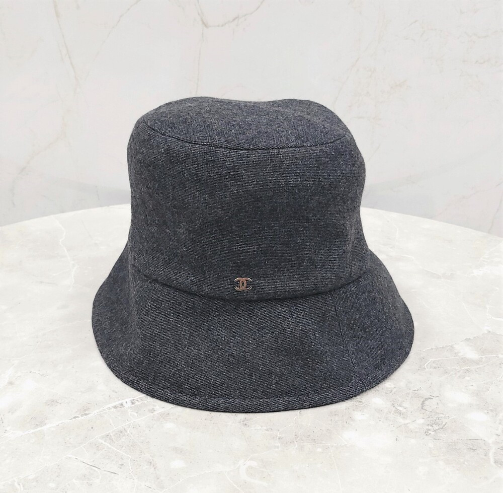 [럭스유] 샤넬 CC로고 그레이 캐시미어 버킷햇 S