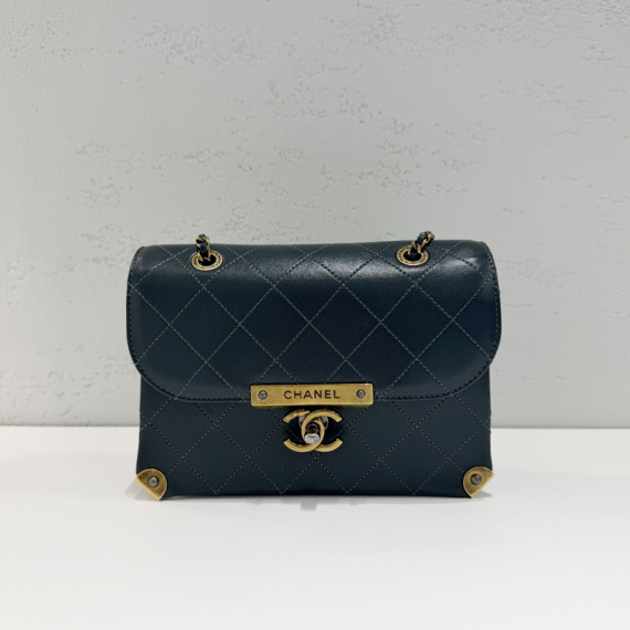 샤넬 플랩백 램스킨 미니 금장 블루그린 숄더백 23번대 A93514