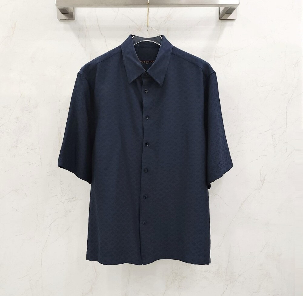 [럭스유] L / 루이비통 모노그램 실크 블렌드 슬리브드 셔츠 1AFRNE