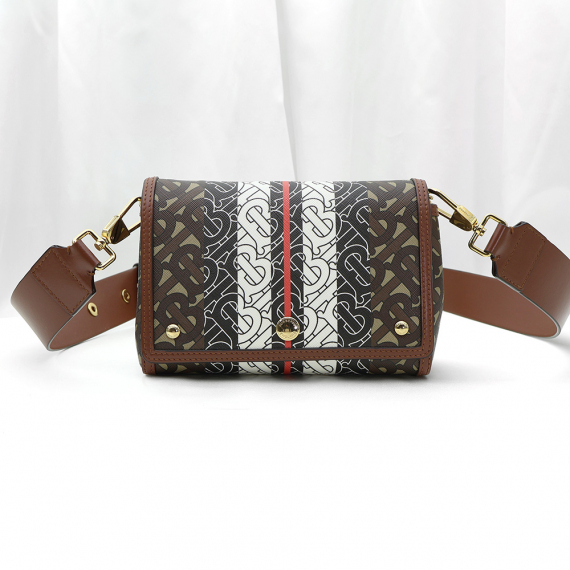 Burberry(버버리) 80207231 TB 모노그램 스트라이프 E캔버스 브라운 레더 스몰 크로스백