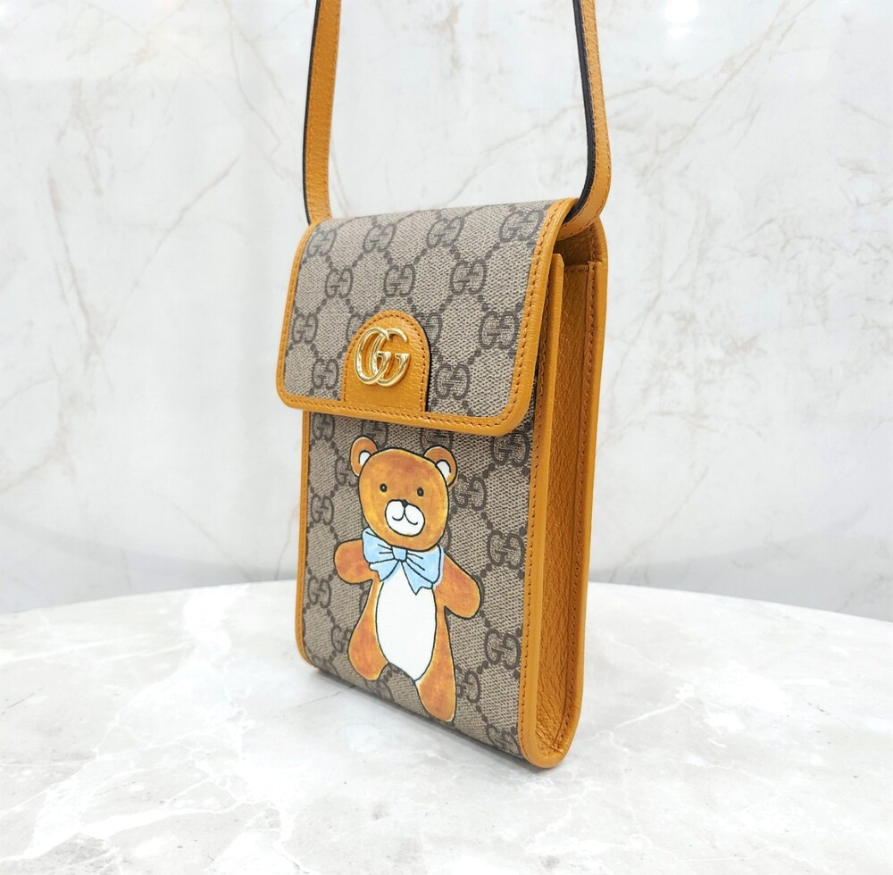 [럭스유] 구찌 X 카이 한정판 GG 슈프림 테디베어 미니 크로스백