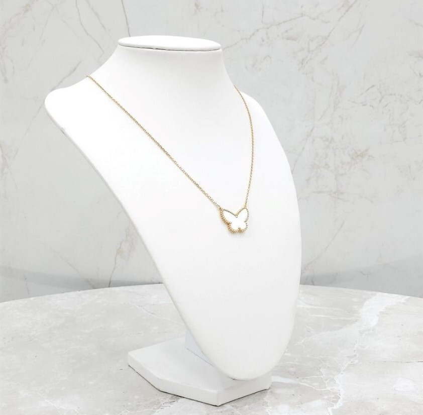 [럭스유] (새상품) 반클리프앤아펠 럭키 알함브라 버터플라이 네크리스 마더오브펄