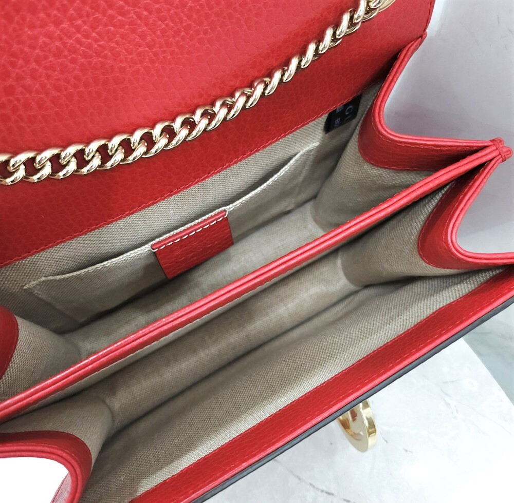 [럭스유] 구찌 GG 인터로킹 체인 크로스백 스몰 레드 510304