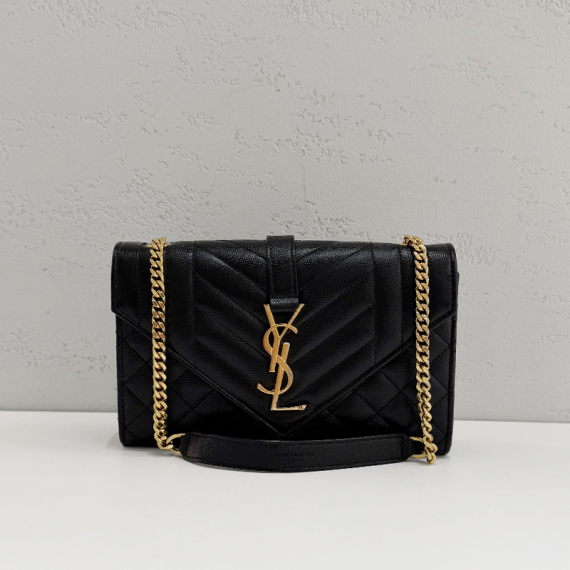 생로랑 퀄팅 스몰 엔벨로프 금장 체인 크로스백 600195