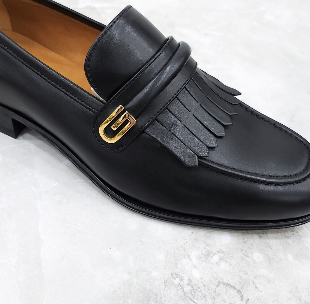 [럭스유] (새상품) 6 / 구찌 미러 G 레더 로퍼 블랙 714680