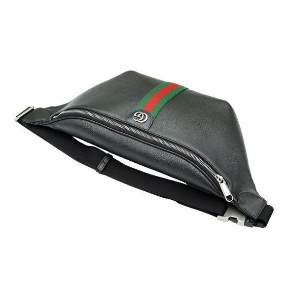 Gucci(구찌) 839104 블랙 레더 WEB 라지 벨트백