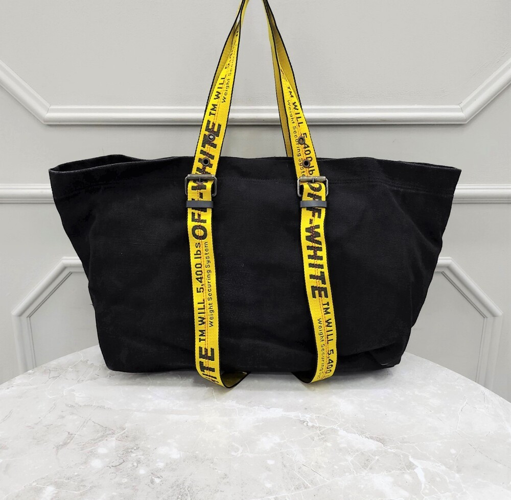 [럭스유] 오프화이트 로고 캔버스 인더스트리얼 토트백