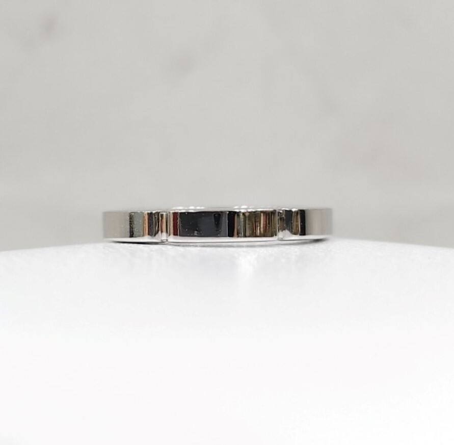 [럭스유] 까르띠에 마이용 팬더 웨딩밴드 링 18K 화이트골드 46호